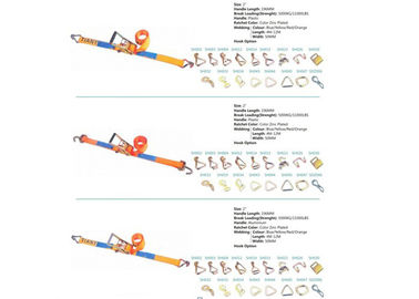 800kg - 10000kg Cargo Lashing Tie Down Ratchet Straps with Various Fittings and CE Certificate